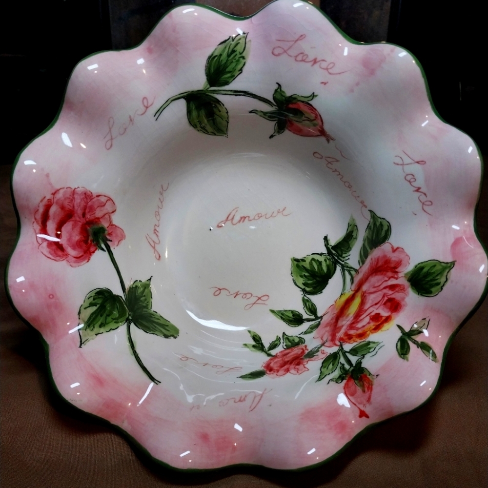 Amore Rose Ruffled Bowl Cottagecore Home Decor